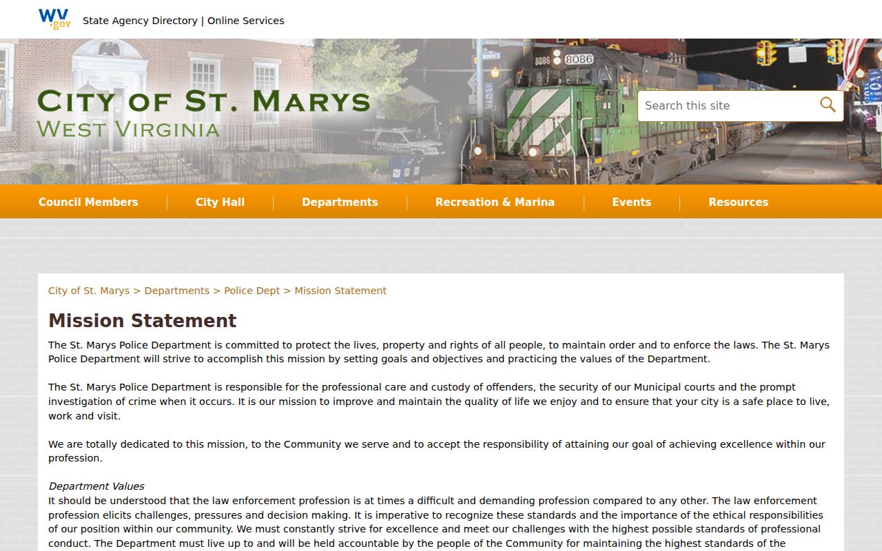 St. Marys court docket municipal reference on the official police page