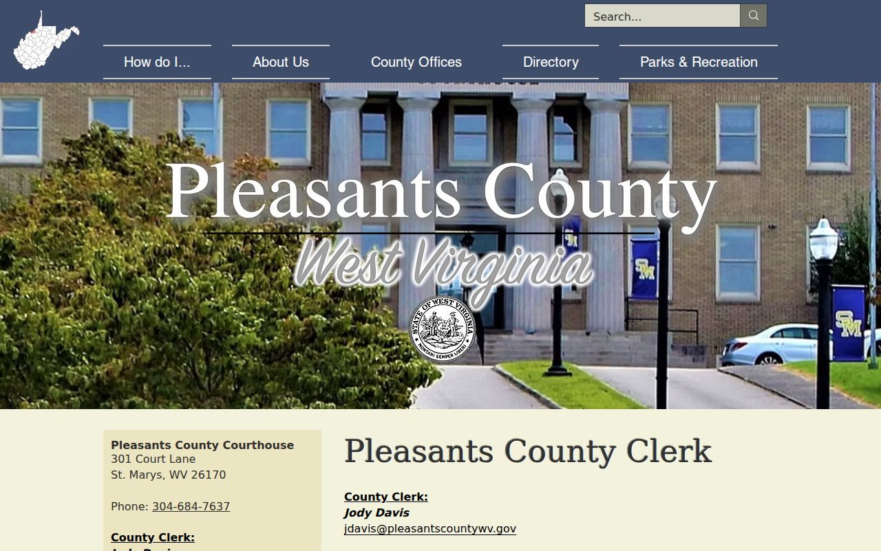 Pleasants County court records boundary with County Clerk records